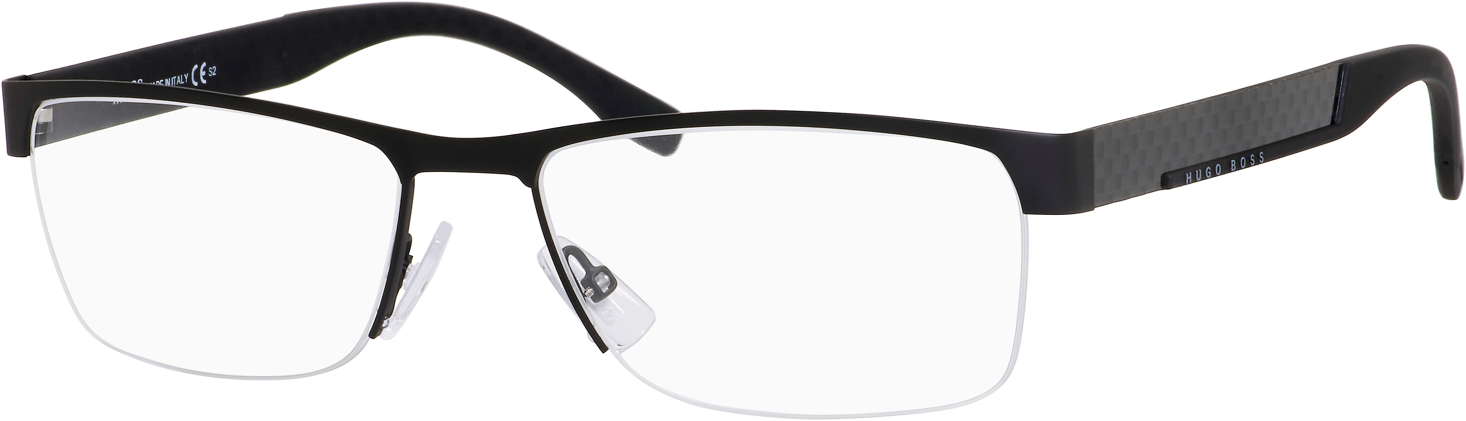 Boss (hub) Boss 0644 Rectangular Eyeglasses 0HXJ-0HXJ  Black Carbon (00 Demo Lens)