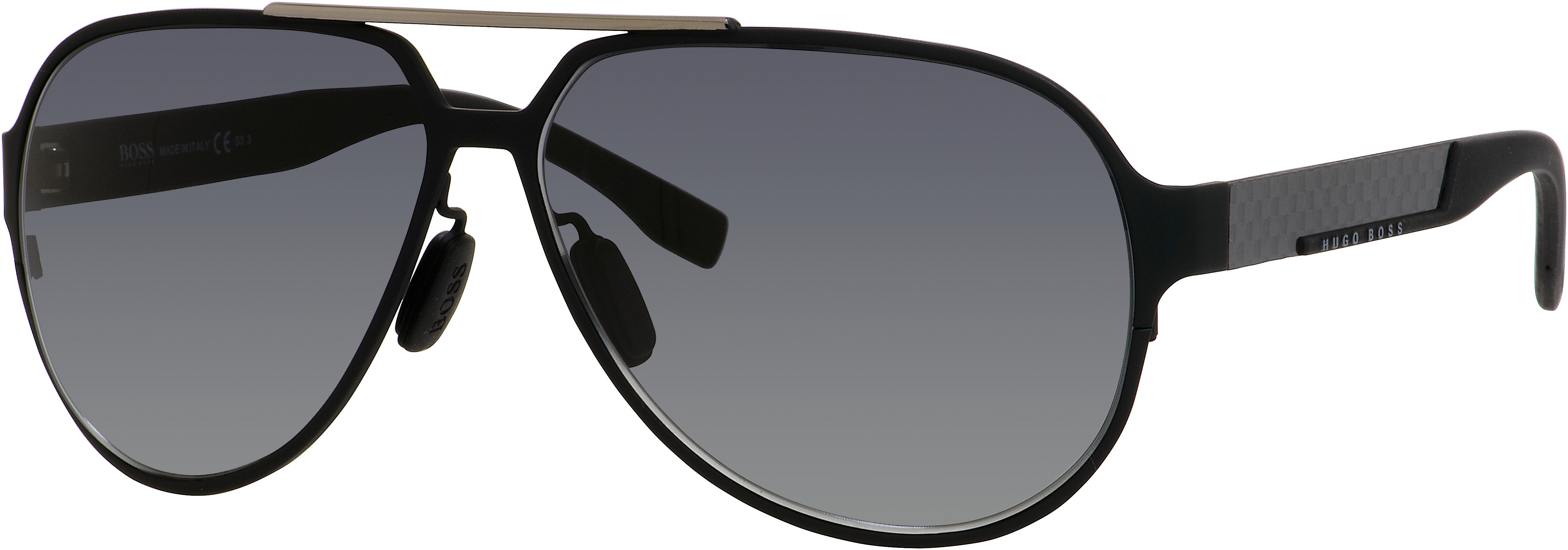 Boss (hub) Boss 0669/S Aviator Sunglasses 0HXJ-0HXJ  Matte Black Carbon (HD Gray Gradient)