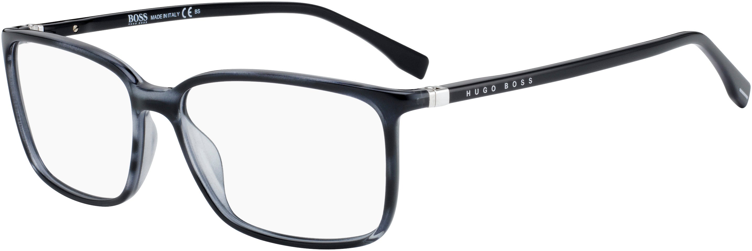 Boss (hub) Boss 0679/N Rectangular Eyeglasses 02W8-02W8  Gray Horn (00 Demo Lens)