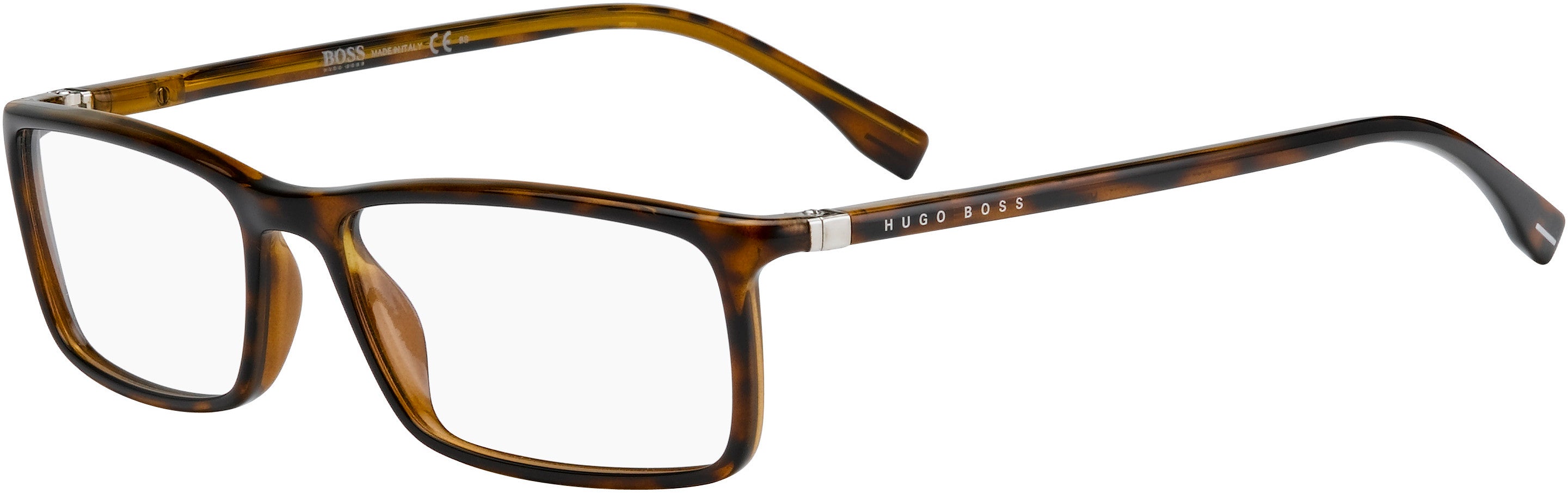 Boss (hub) Boss 0680/N Rectangular Eyeglasses 0086-0086  Dark Havana (00 Demo Lens)