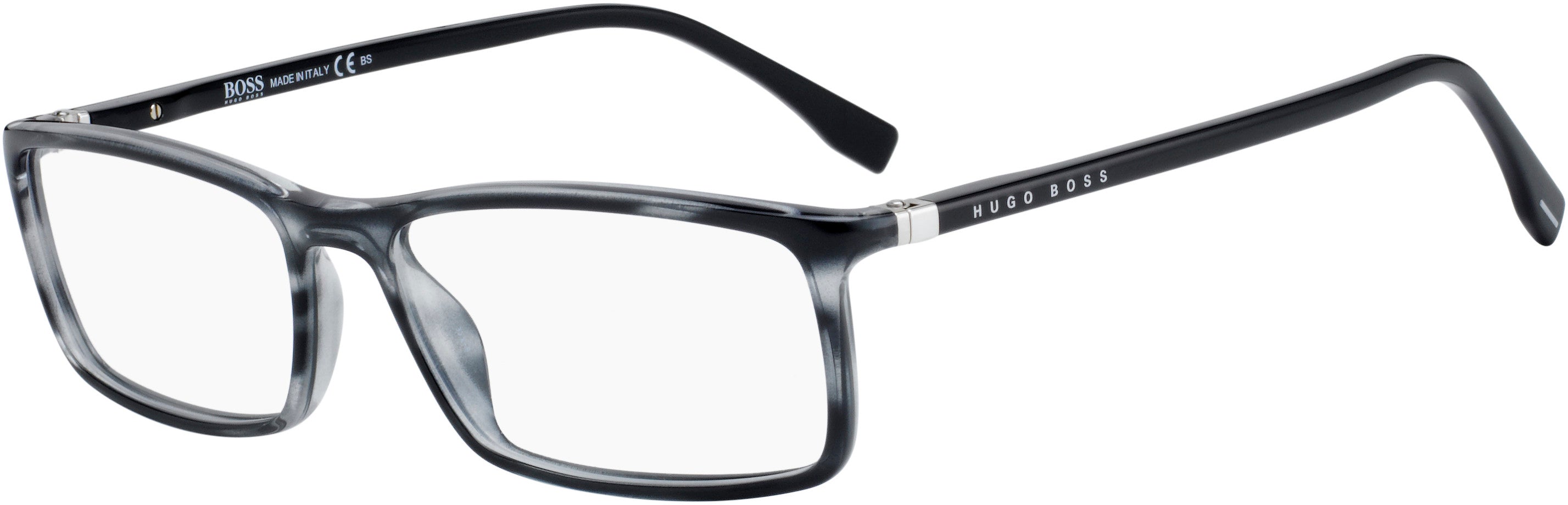 Boss (hub) Boss 0680/N Rectangular Eyeglasses 02W8-02W8  Gray Horn (00 Demo Lens)