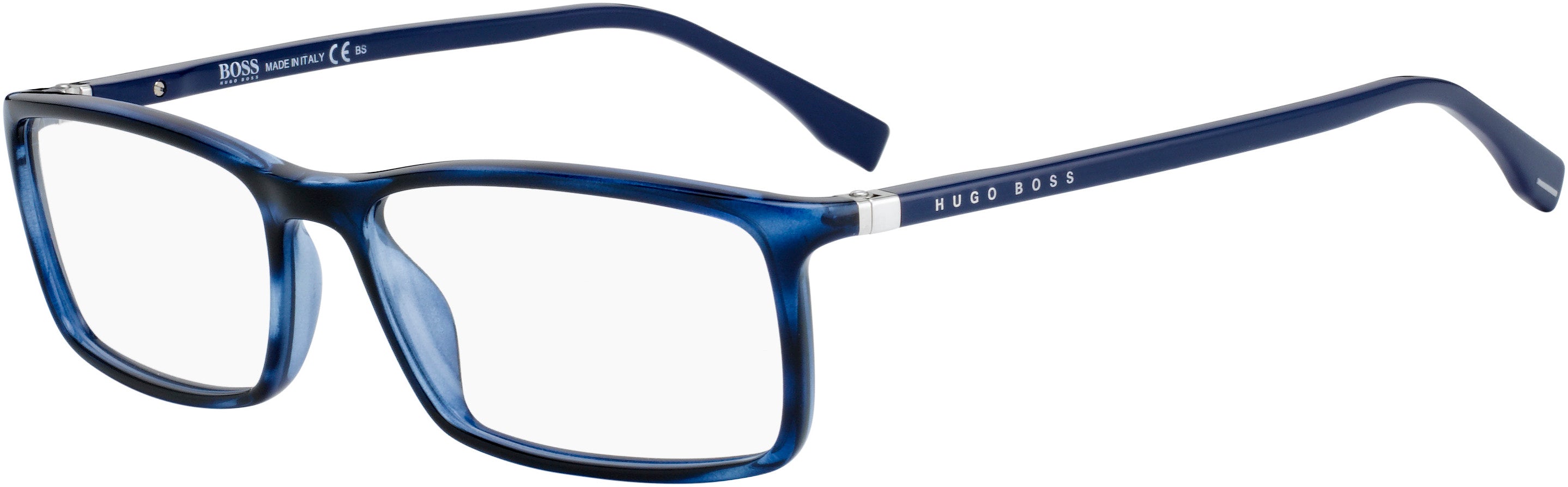 Boss (hub) Boss 0680/N Rectangular Eyeglasses 038I-038I  Blue Horn (00 Demo Lens)