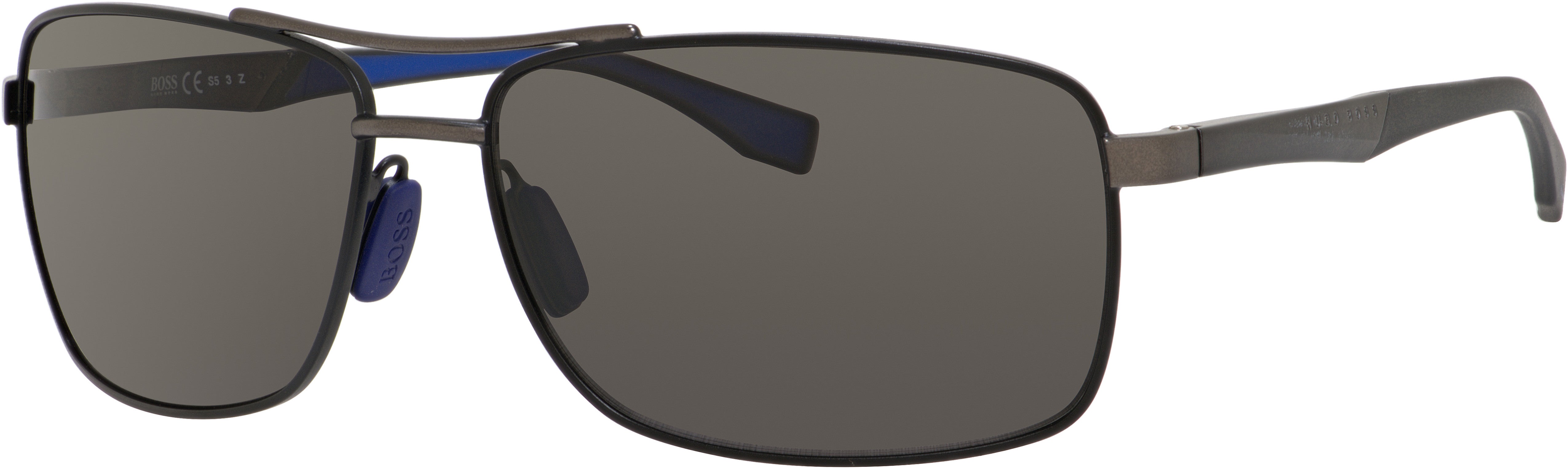 Boss (hub) Boss 0697/P/S Rectangular Sunglasses 0AAB-0AAB  Black Dark Ruthenium (6C Copper Sp)