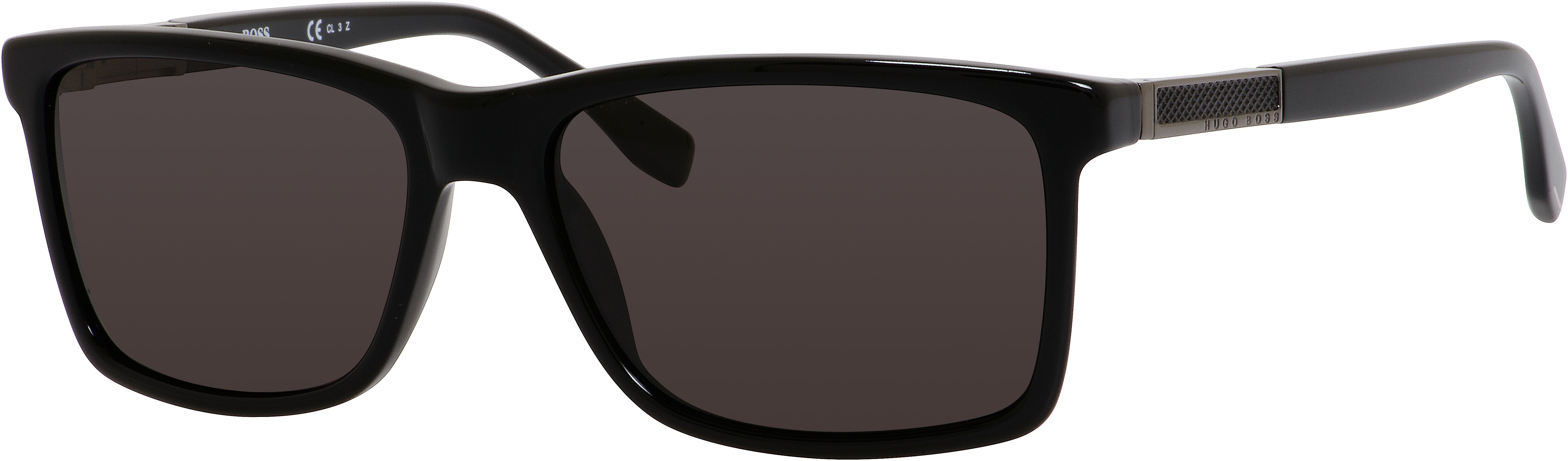 Boss (hub) Boss 0704/P/S Rectangular Sunglasses 0ANS-0ANS  Black Dark Ruthenium (M9 Gray Pz)