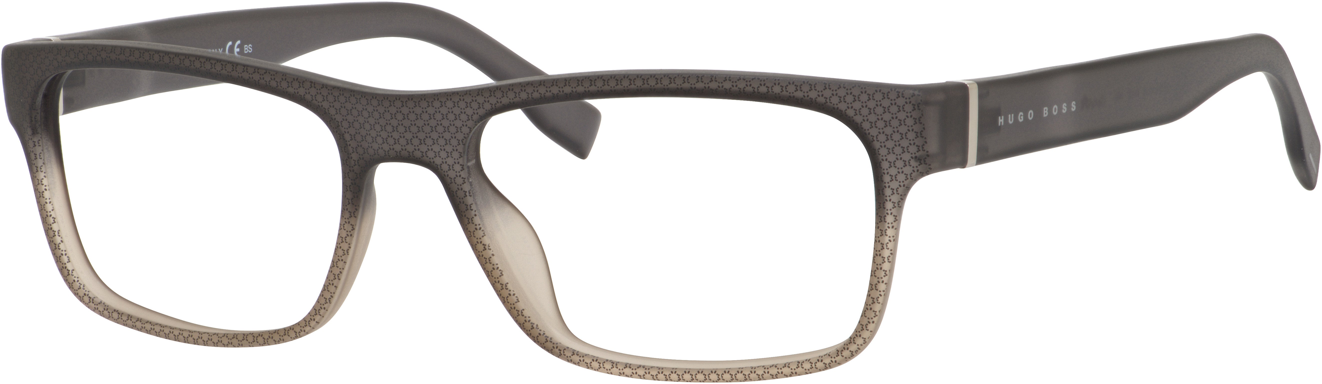 Boss (hub) Boss 0729 Rectangular Eyeglasses 0KAC-0KAC  Shiny Gray Tex (00 Demo Lens)