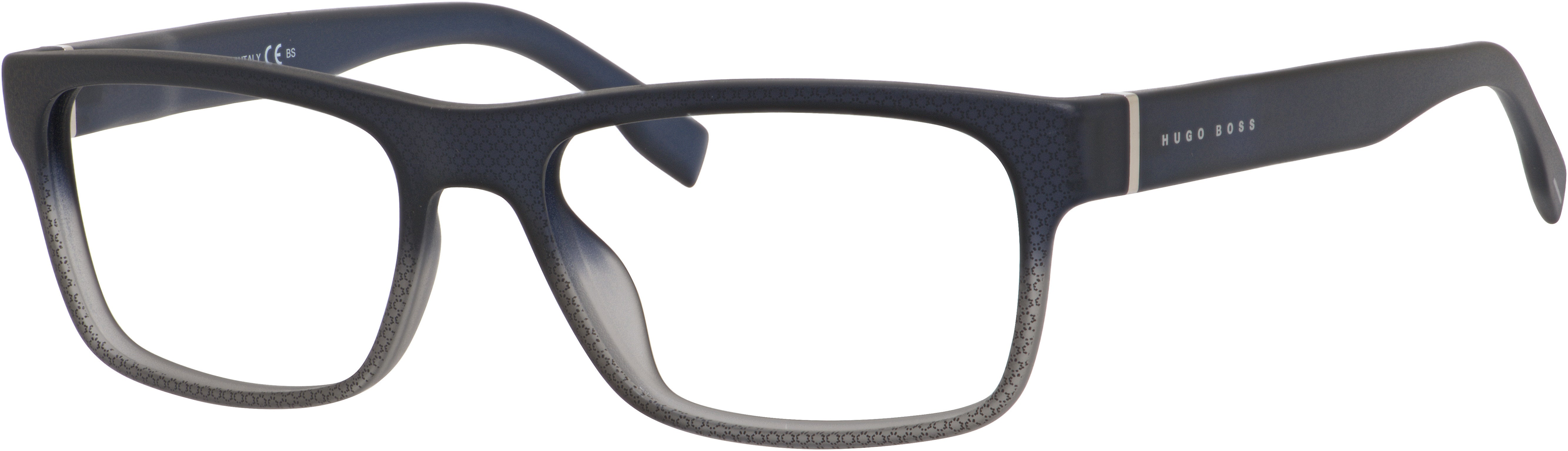 Boss (hub) Boss 0729 Rectangular Eyeglasses 0KAY-0KAY  Black Tex Gray (00 Demo Lens)