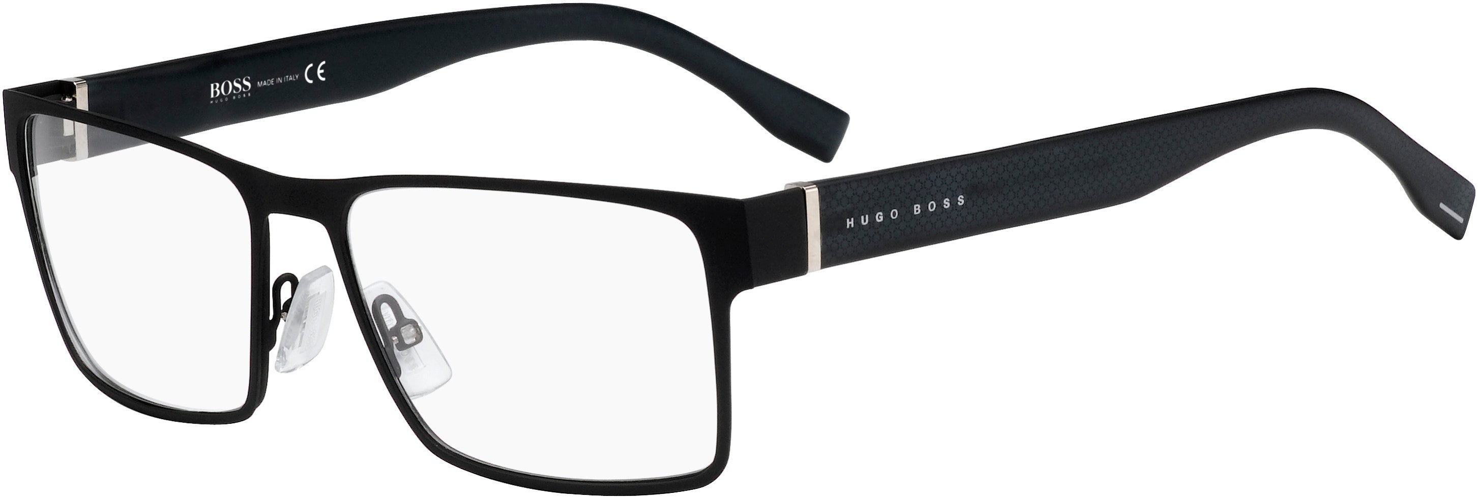 Boss (hub) Boss 0730/N Rectangular Eyeglasses 0003-0003  Matte Black (00 Demo Lens)