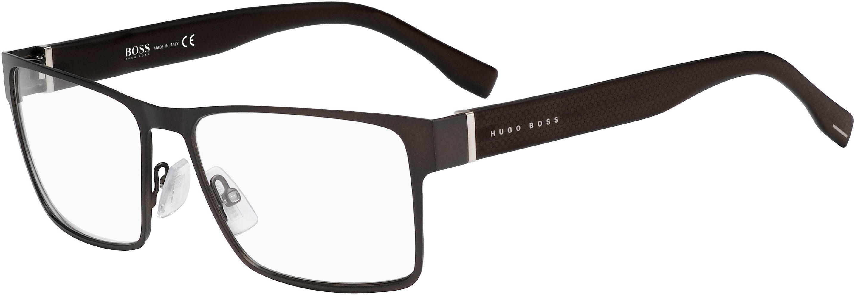 Boss (hub) Boss 0730/N Rectangular Eyeglasses 04IN-04IN  Matte Brown (00 Demo Lens)