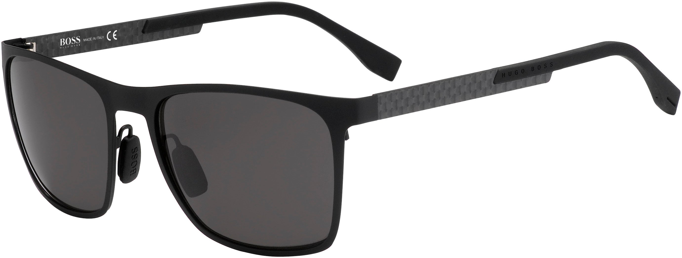 Boss (hub) Boss 0732/S Rectangular Sunglasses 0KCQ-0KCQ  Matte Black Carbon (Y1 Gray)