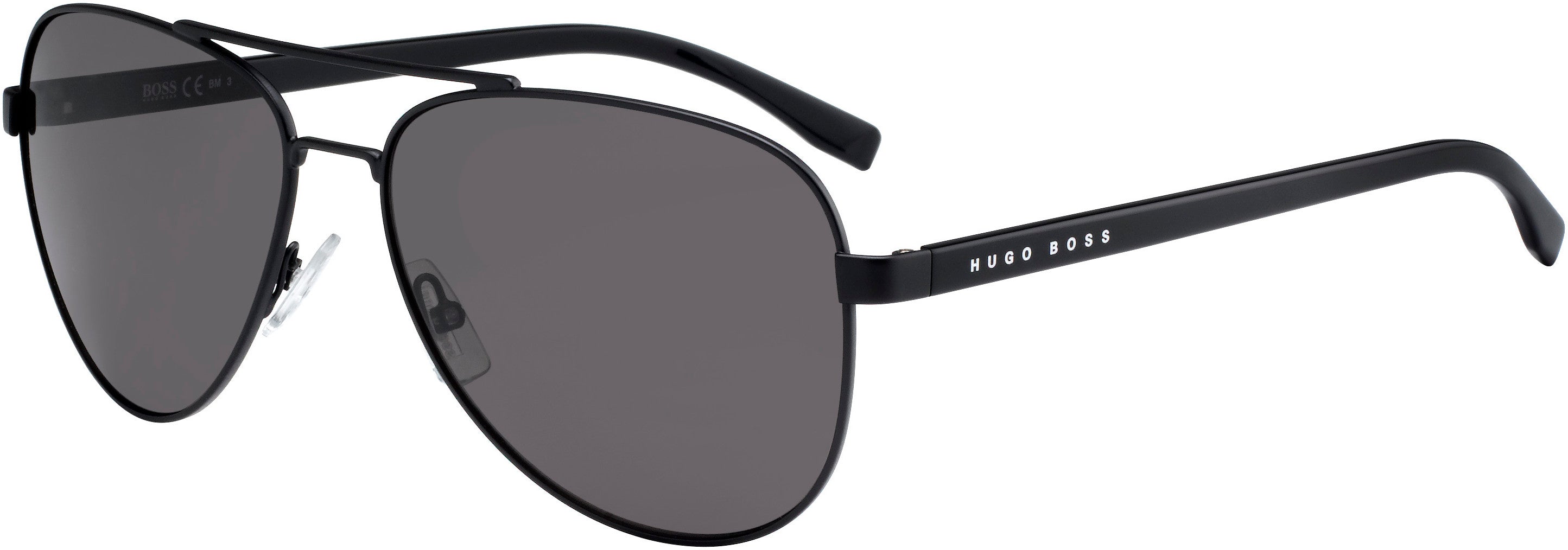 Boss (hub) Boss 0761/S Aviator Sunglasses 010G-010G  Matte Black Black (NR Brown Gray)