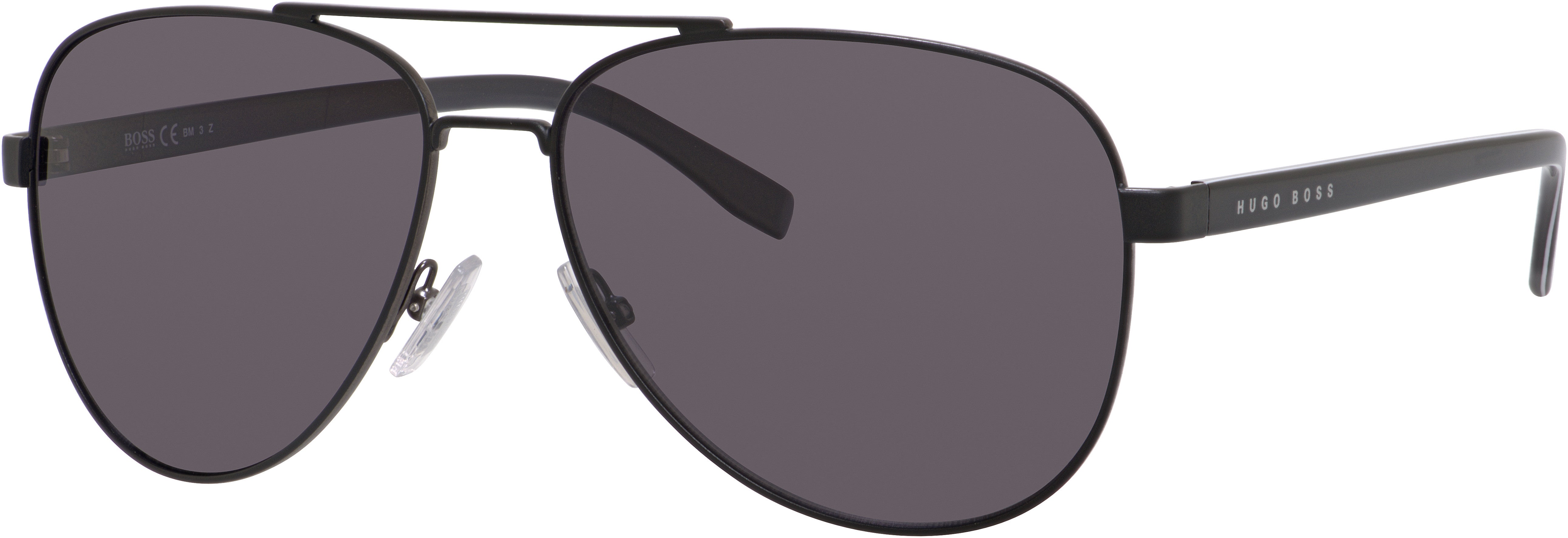 Boss (hub) Boss 0761/S Aviator Sunglasses 0QIL-0QIL  Matte Black (3H Gray Polarized)