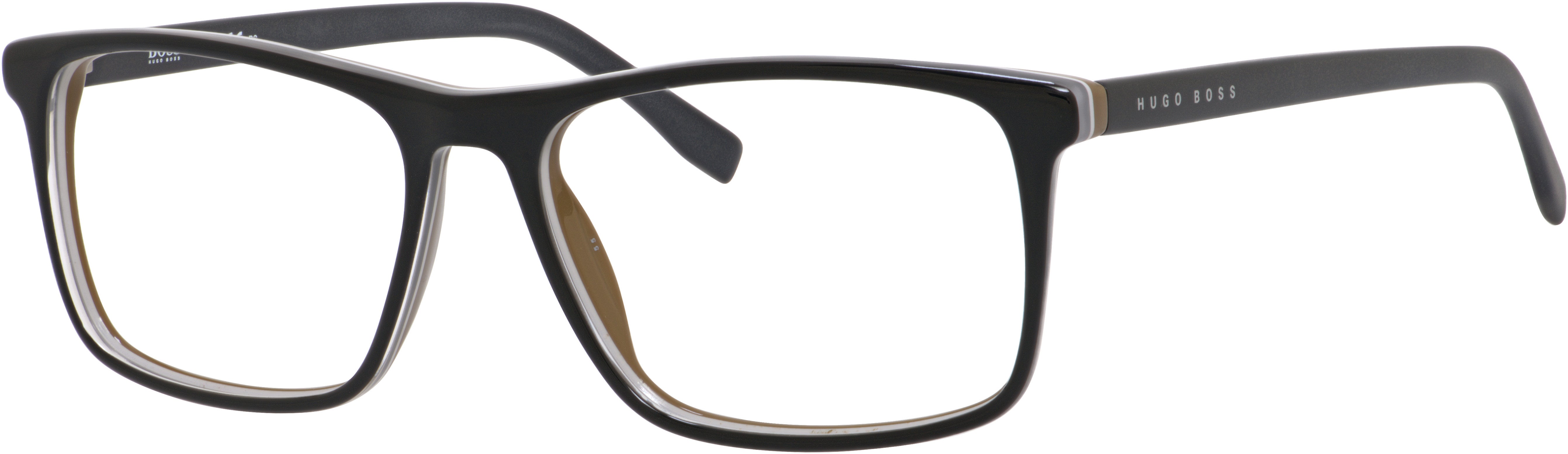 Boss (hub) Boss 0764 Rectangular Eyeglasses 0QHI-0QHI  Black (00 Demo Lens)