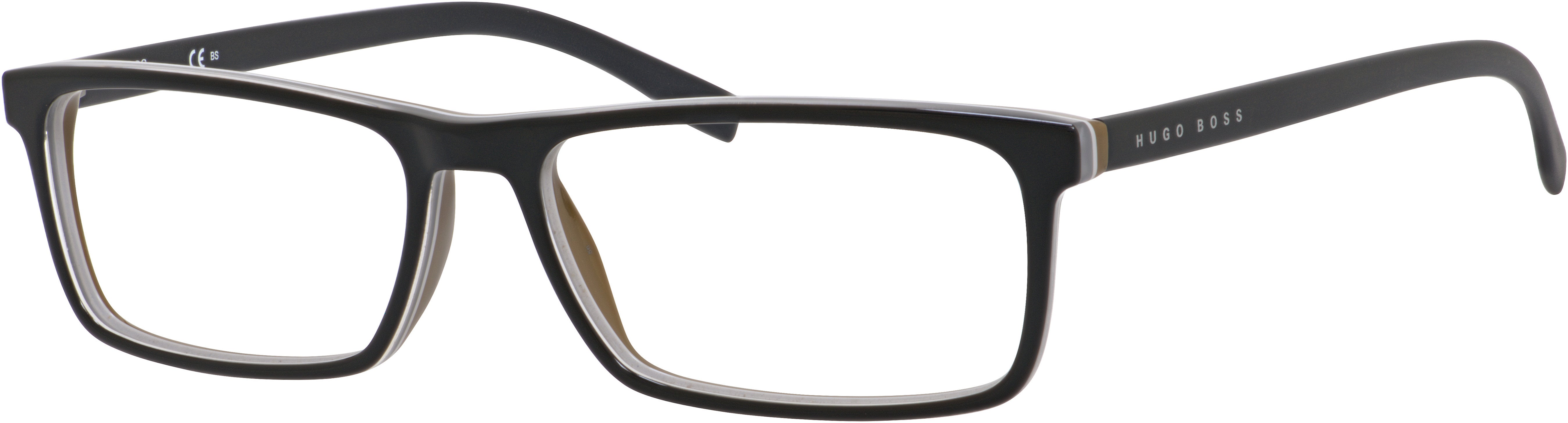 Boss (hub) Boss 0765 Rectangular Eyeglasses 0QHI-0QHI  Black (00 Demo Lens)