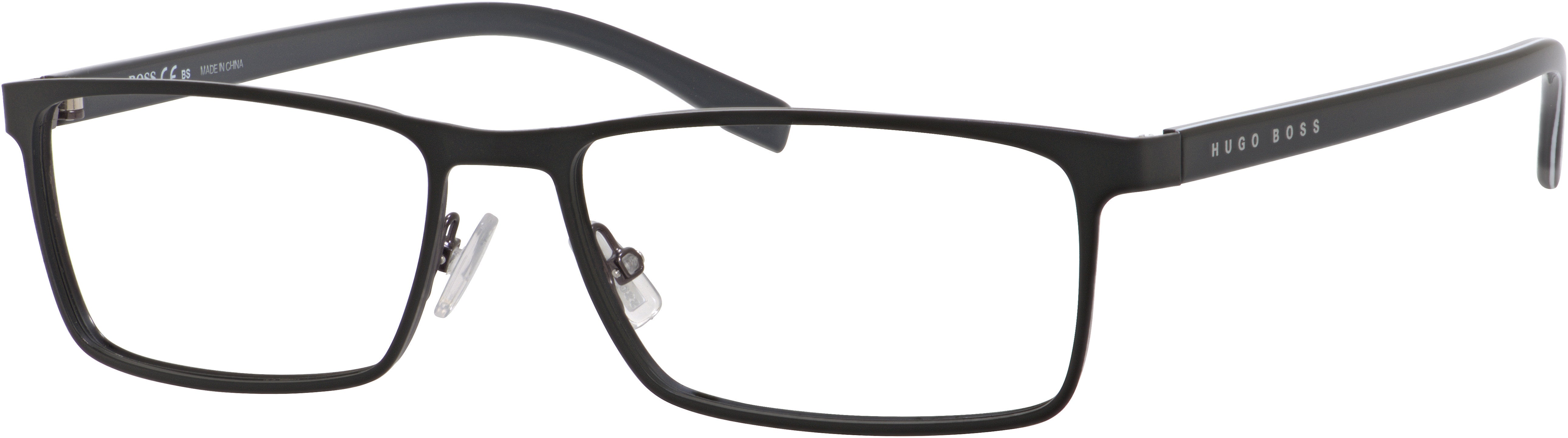 Boss (hub) Boss 0767 Rectangular Eyeglasses 0QIL-0QIL  Matte Black (00 Demo Lens)