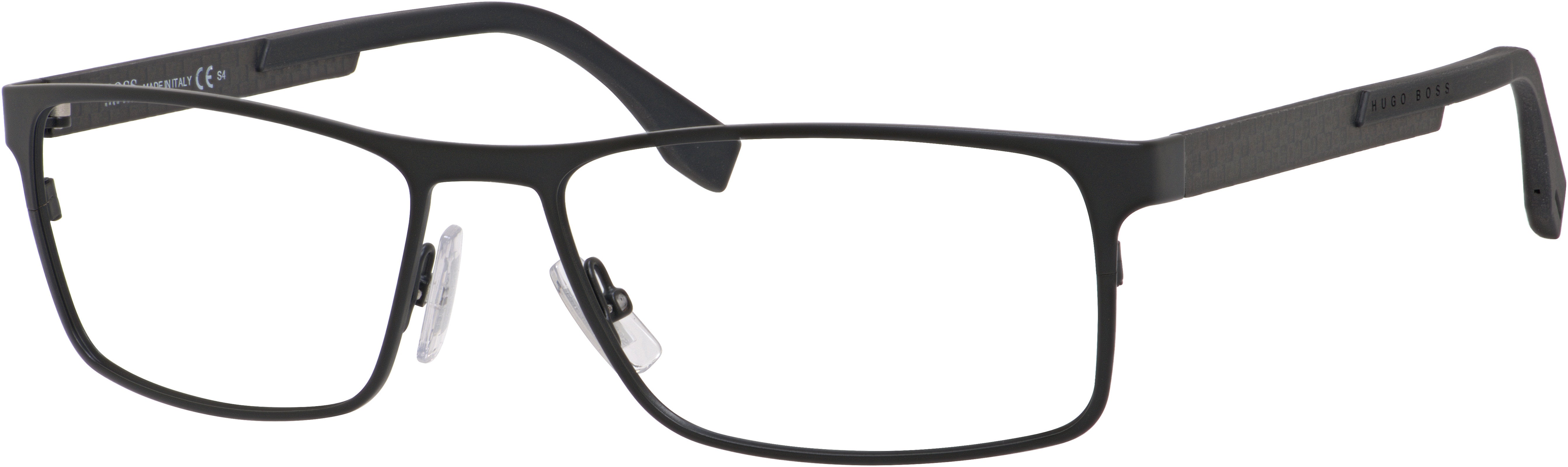 Boss (hub) Boss 0775 Rectangular Eyeglasses 0HXE-0HXE  Black Crystal Brown (00 Demo Lens)