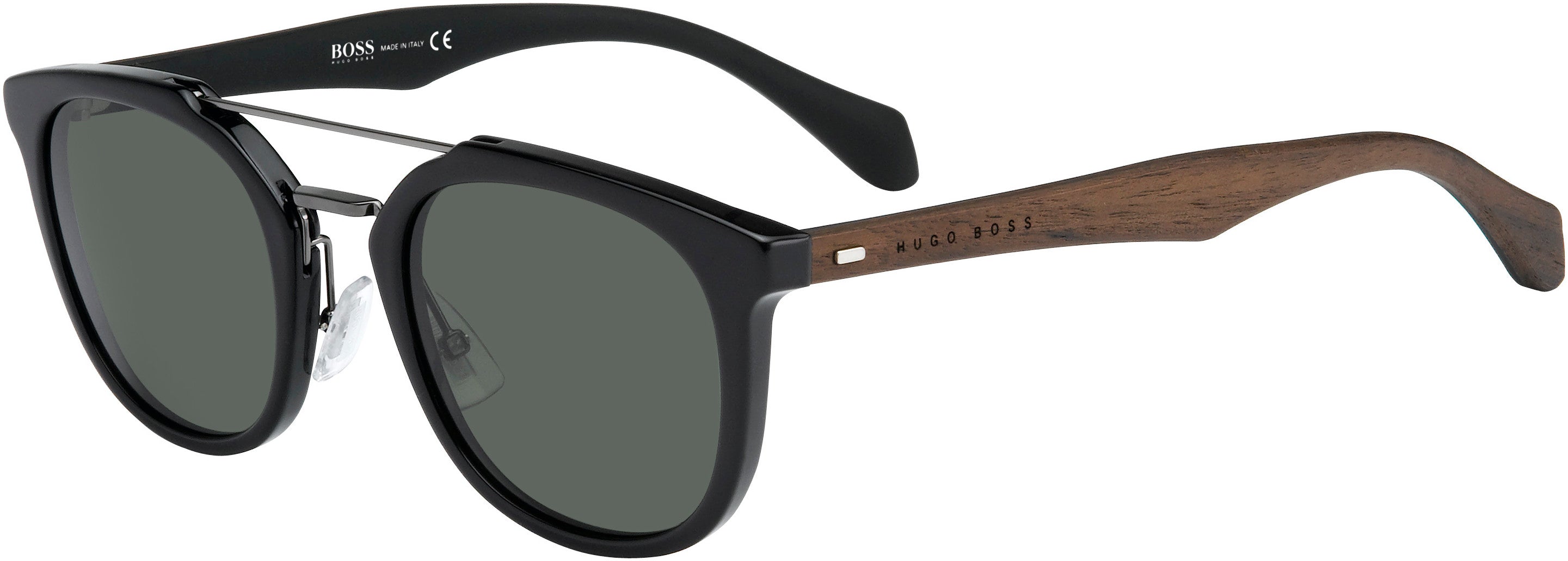 Boss (hub) Boss 0777/S Navigator Sunglasses 0RAJ-0RAJ  Black Dark Brown (85 Gray Green)