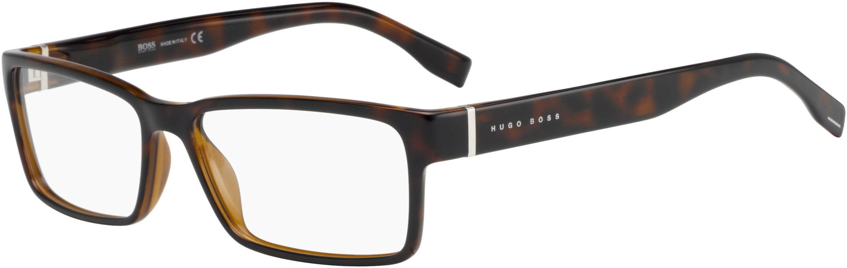 Boss (hub) Boss 0797/N Rectangular Eyeglasses 0086-0086  Dark Havana (00 Demo Lens)