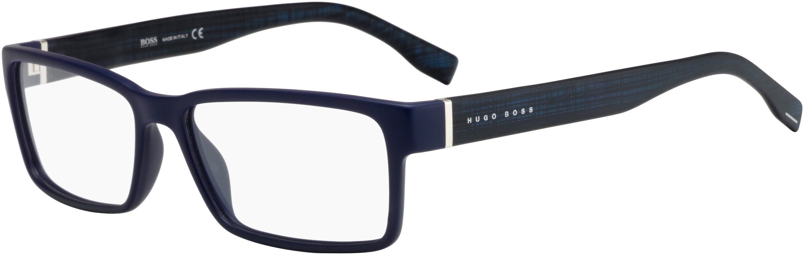 Boss (hub) Boss 0797/N Rectangular Eyeglasses 0FLL-0FLL  Matte Blue (00 Demo Lens)