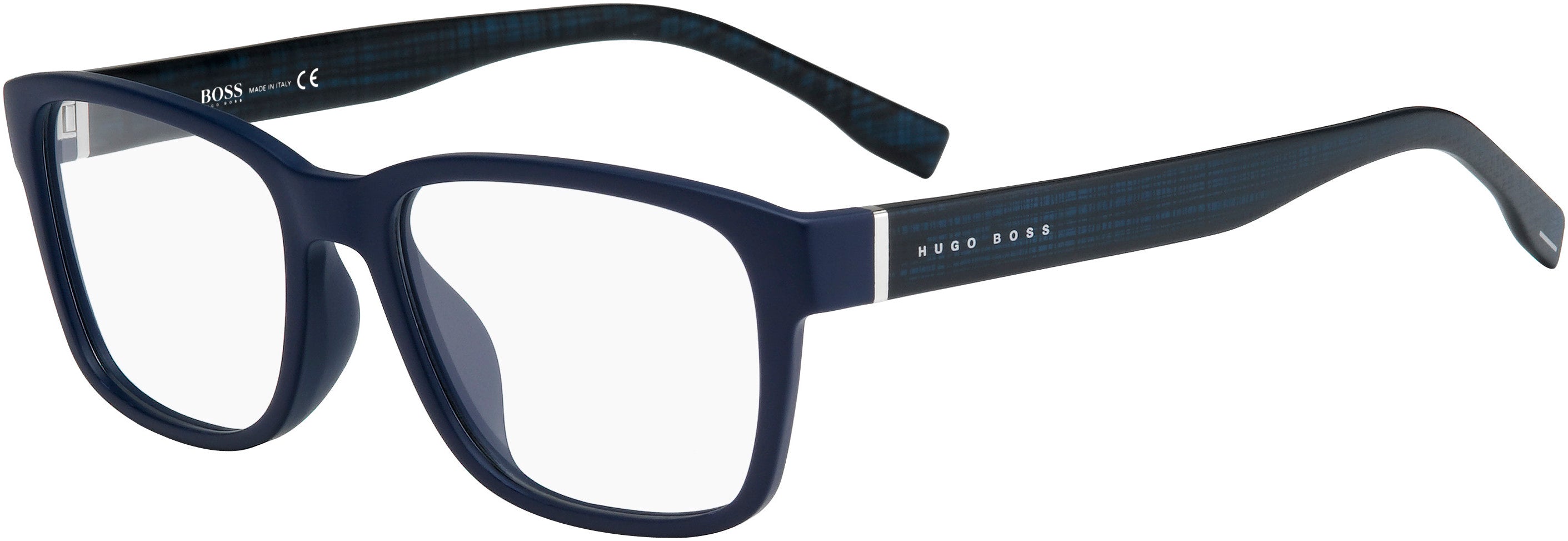 Boss (hub) Boss 0810/F Rectangular Eyeglasses 0QNZ-0QNZ  Bl Pattern Bl (00 Demo Lens)
