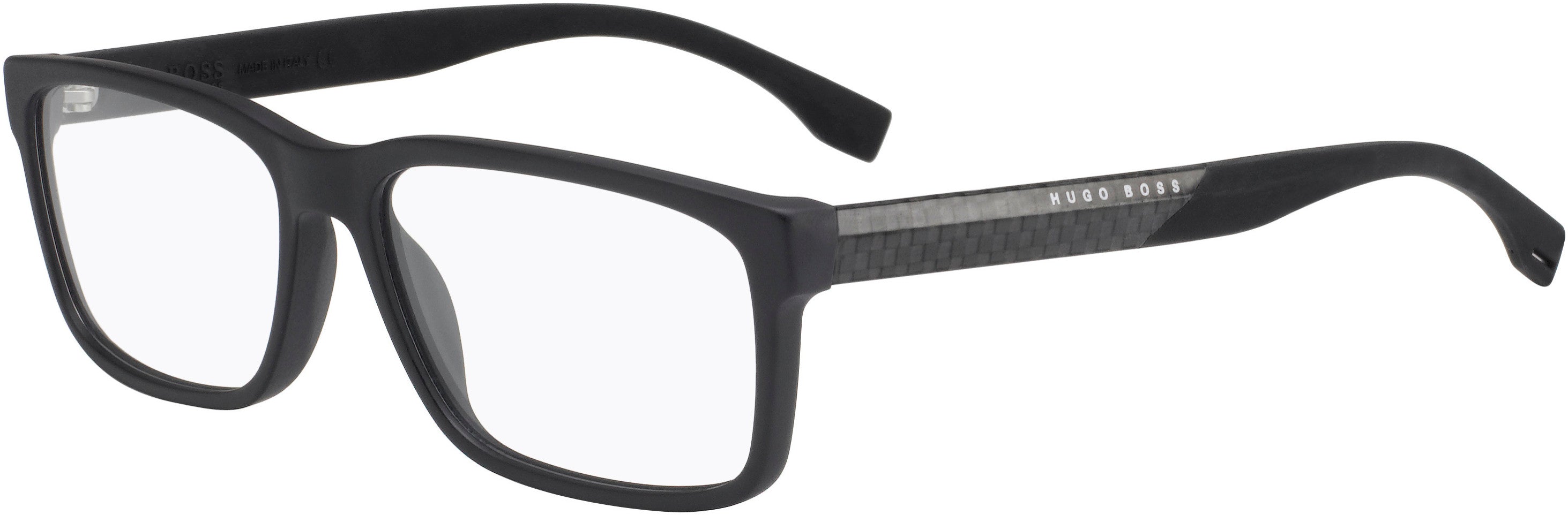 Boss (hub) Boss 0836 Rectangular Eyeglasses 0HXE-0HXE  Black Carbon (00 Demo Lens)