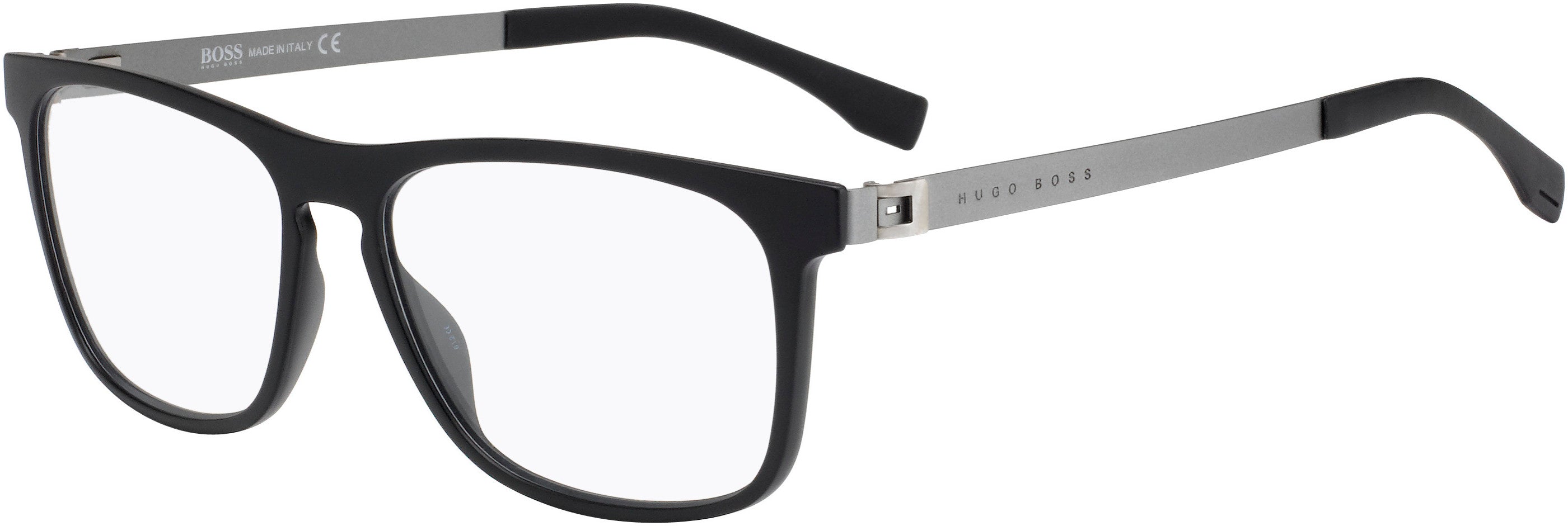 Boss (hub) Boss 0840 Rectangular Eyeglasses 0SF9-0SF9  Black Semi Ruthenium (00 Demo Lens)