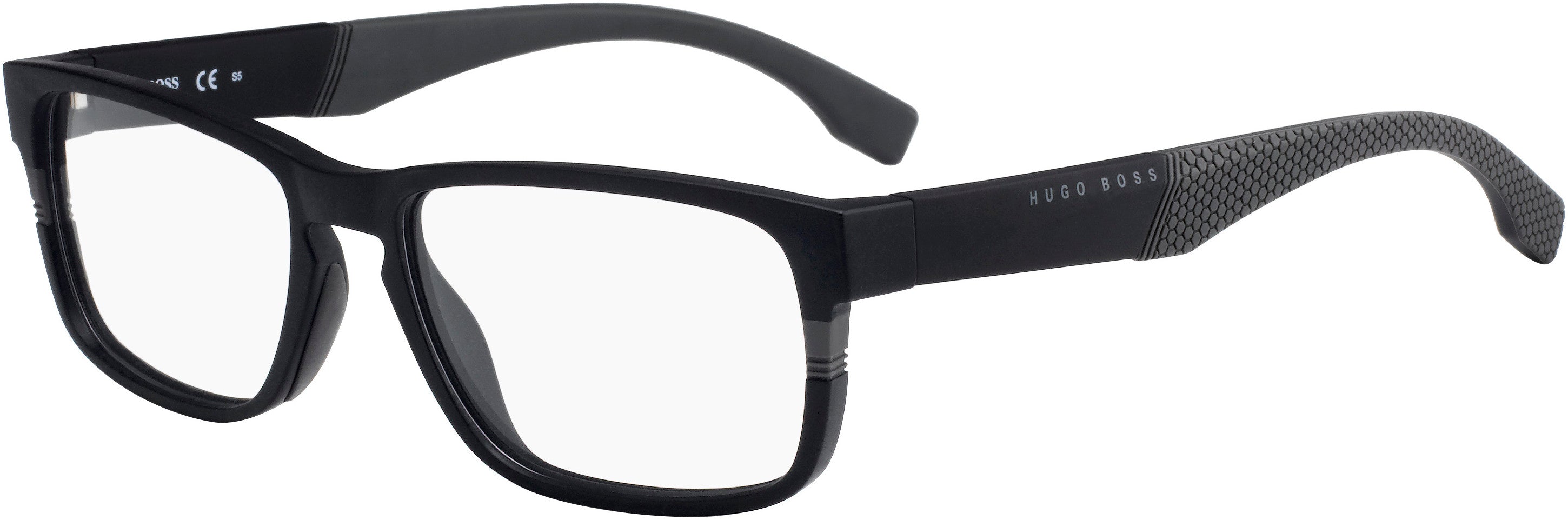 Boss (hub) Boss 0917 Rectangular Eyeglasses 01X1-01X1  Matte Black Gray (00 Demo Lens)