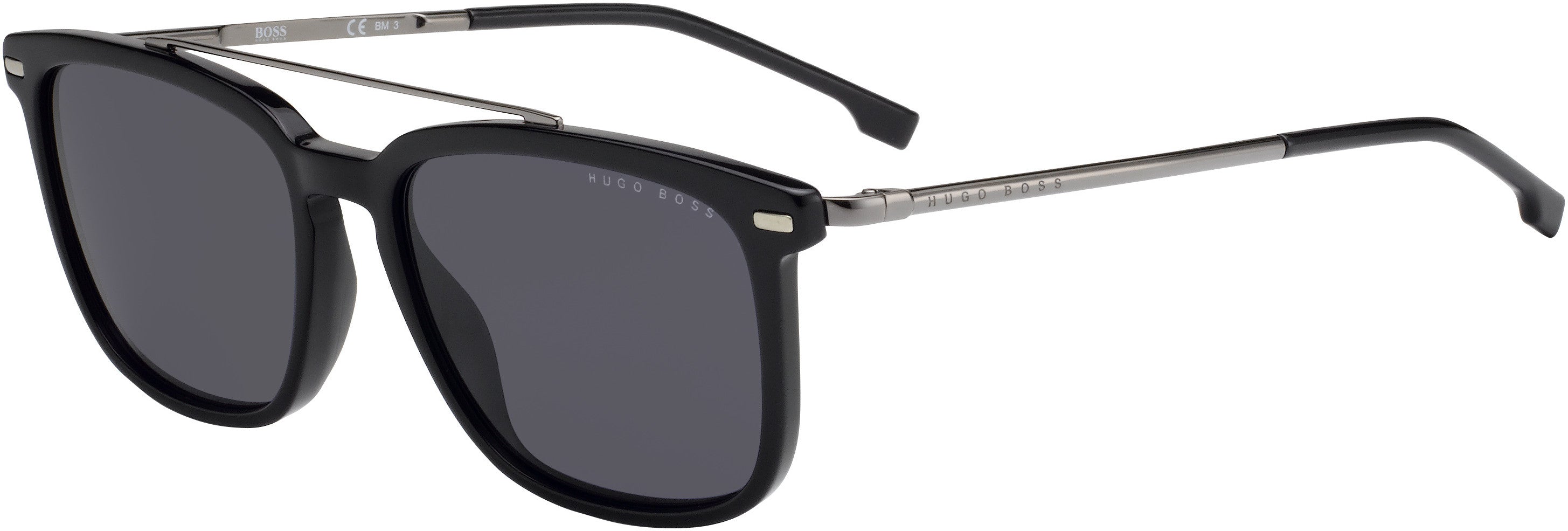Boss (hub) Boss 0930/S Rectangular Sunglasses 0807-0807  Black (IR Gray)