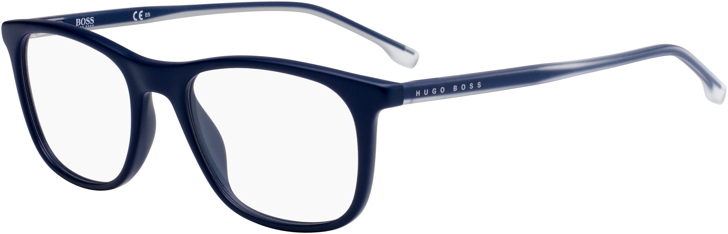 Boss (hub) Boss 0966 Rectangular Eyeglasses 0RCT-0RCT  Matte Blue (00 Demo Lens)