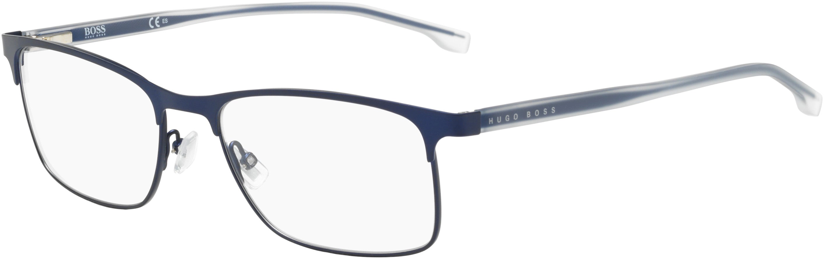 Boss (hub) Boss 0967 Rectangular Eyeglasses 0FLL-0FLL  Matte Blue (00 Demo Lens)