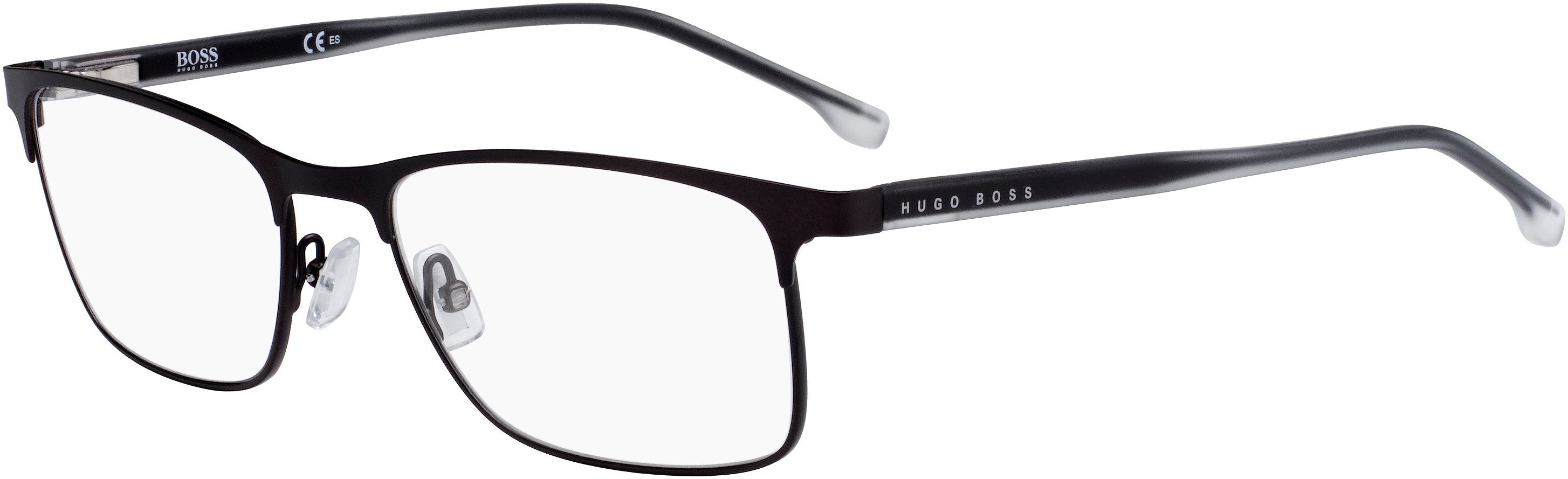 Boss (hub) Boss 0967 Rectangular Eyeglasses 0YZ4-0YZ4  Matte Brown (00 Demo Lens)
