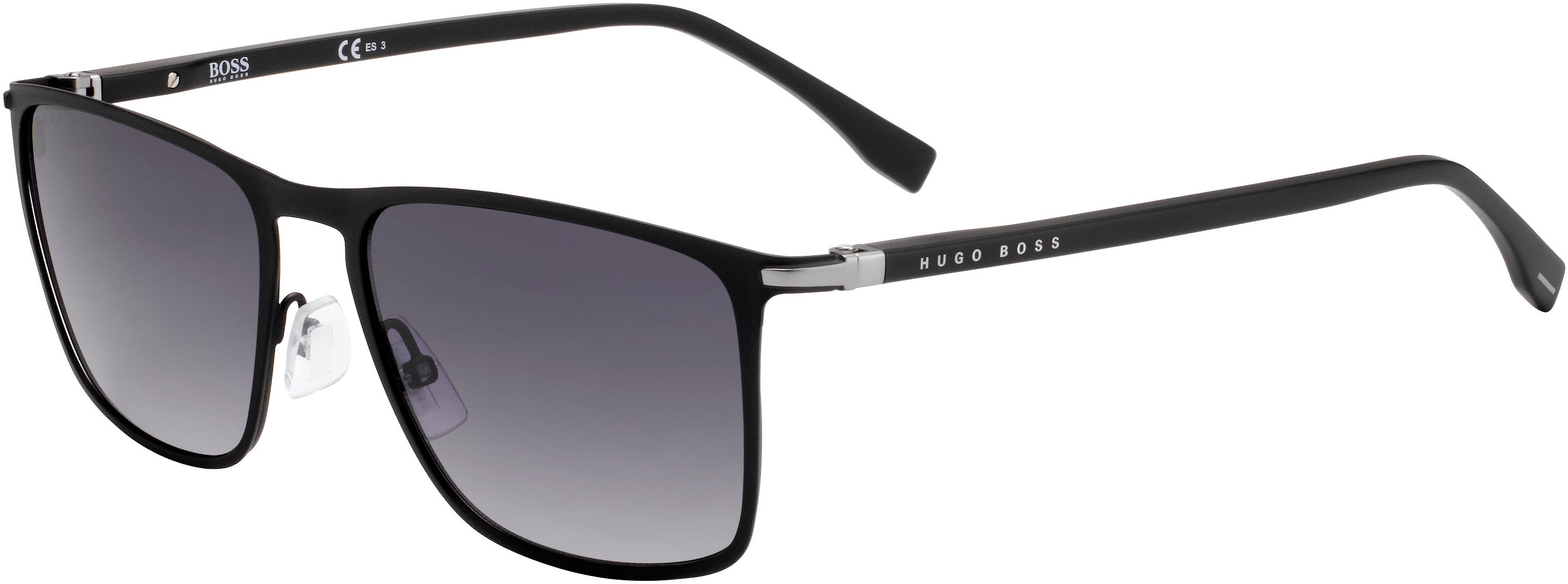 Boss (hub) Boss 1004/S Rectangular Sunglasses 0003-0003  Matte Black (9O Dark Gray Gradient)