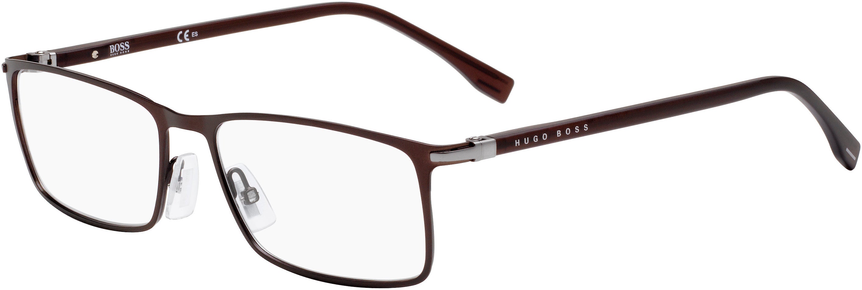 Boss (hub) Boss 1006 Rectangular Eyeglasses 04IN-04IN  Matte Brown (00 Demo Lens)