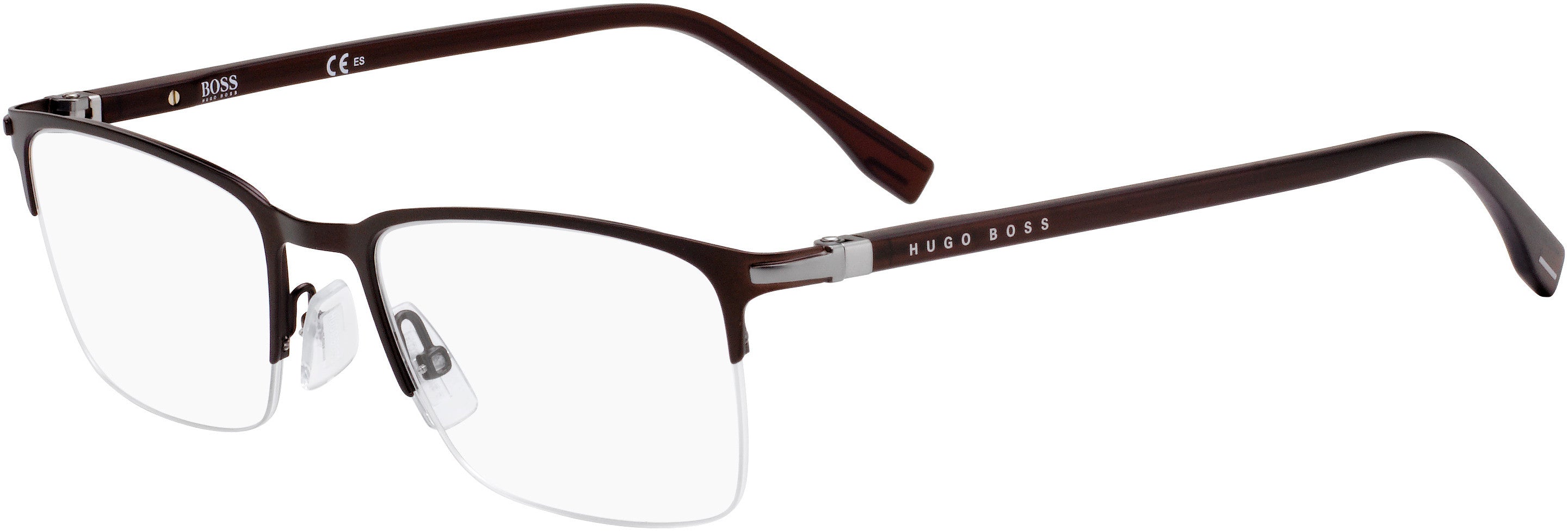 Boss (hub) Boss 1007 Rectangular Eyeglasses 04IN-04IN  Matte Brown (00 Demo Lens)