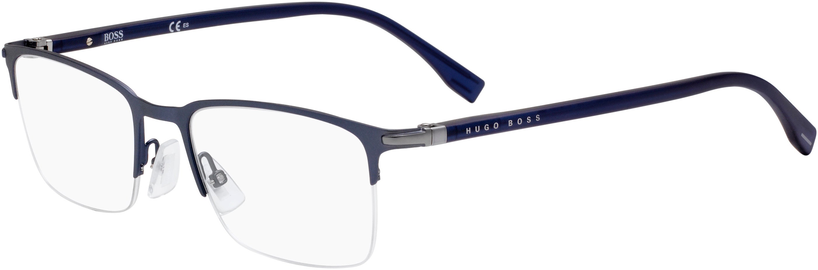 Boss (hub) Boss 1007 Rectangular Eyeglasses 0FLL-0FLL  Matte Blue (00 Demo Lens)