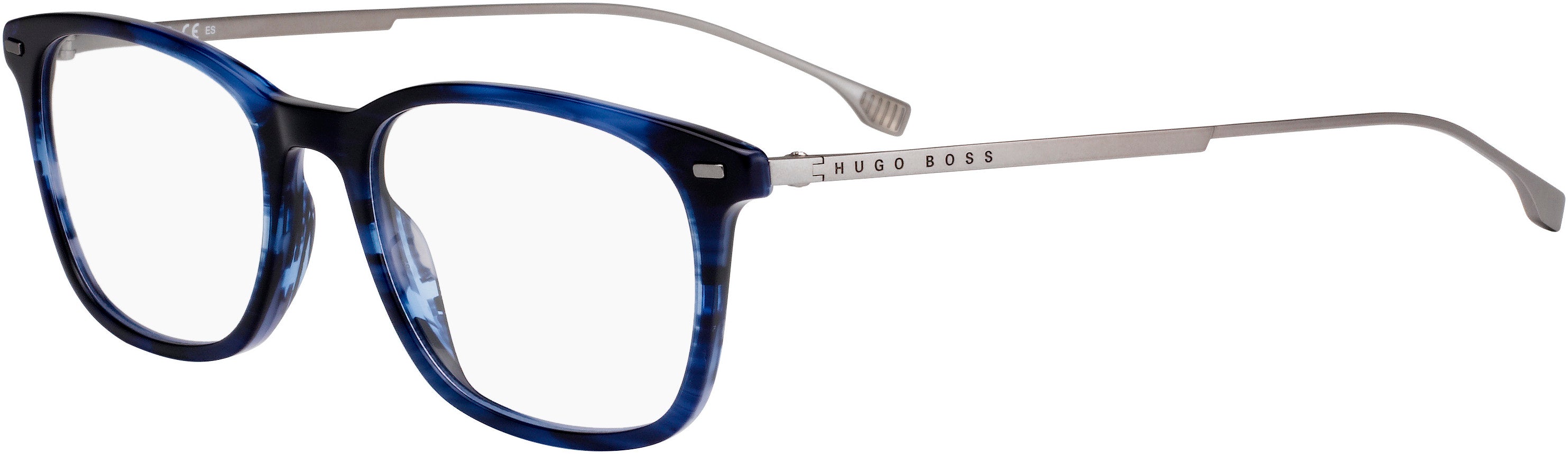 Boss (hub) Boss 1015 Rectangular Eyeglasses 038I-038I  Blue Horn (00 Demo Lens)