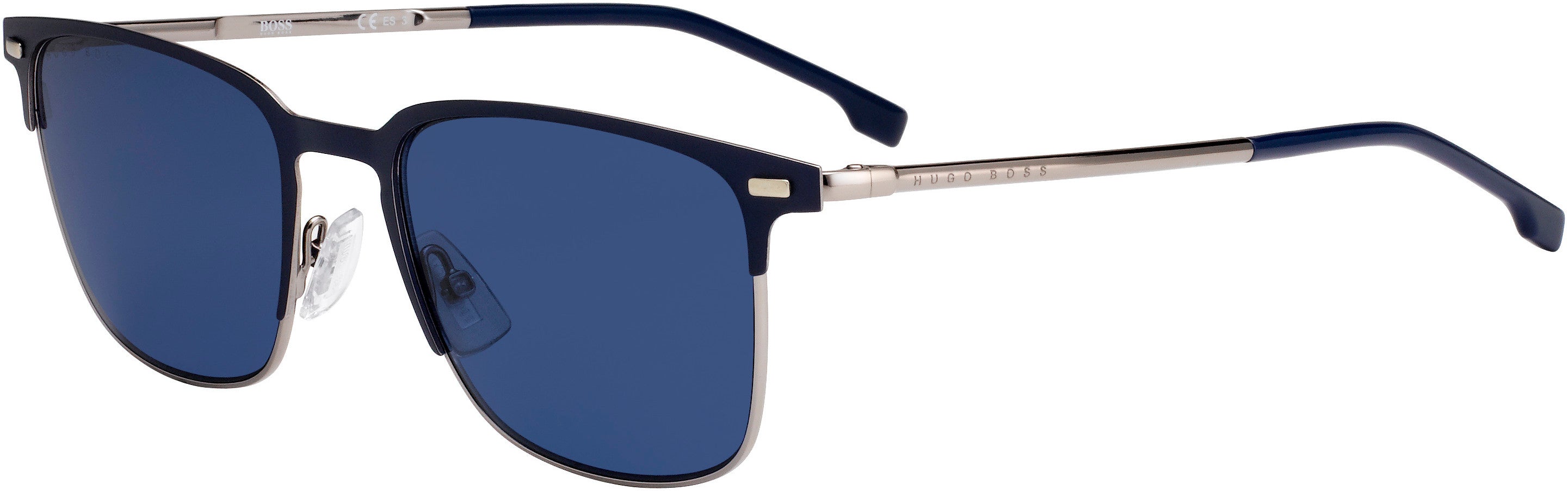 Boss (hub) Boss 1019/S Rectangular Sunglasses 0FLL-0FLL  Matte Blue (KU Blue)