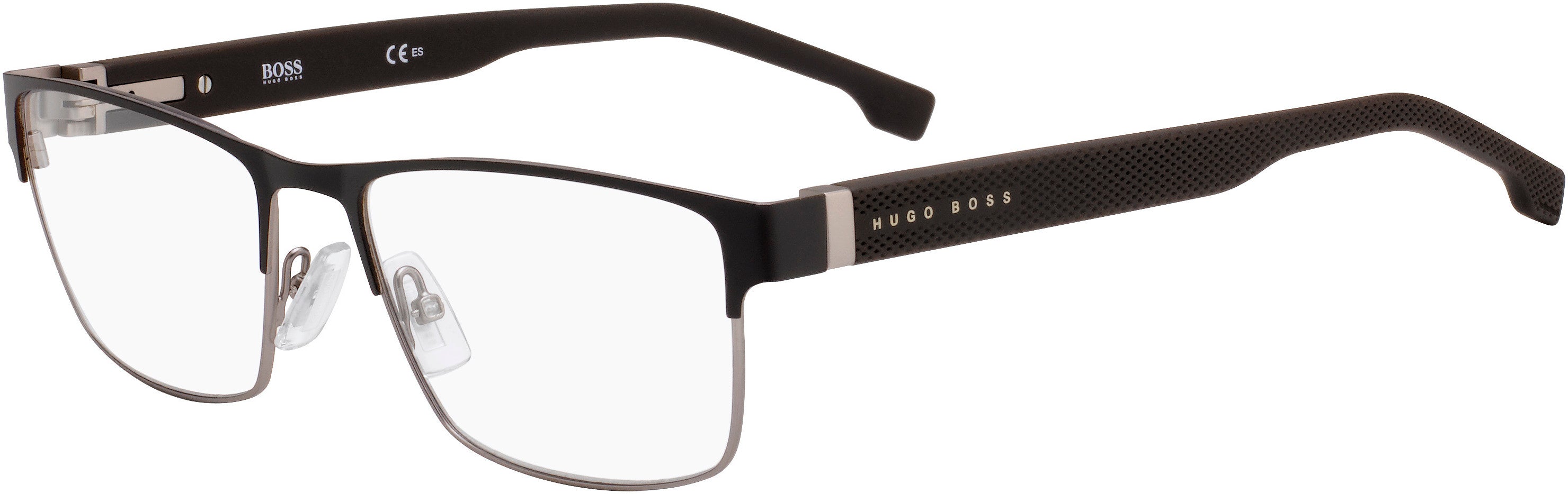 Boss (hub) Boss 1040 Rectangular Eyeglasses 005N-005N  Matte Brown Dark Rust (00 Demo Lens)