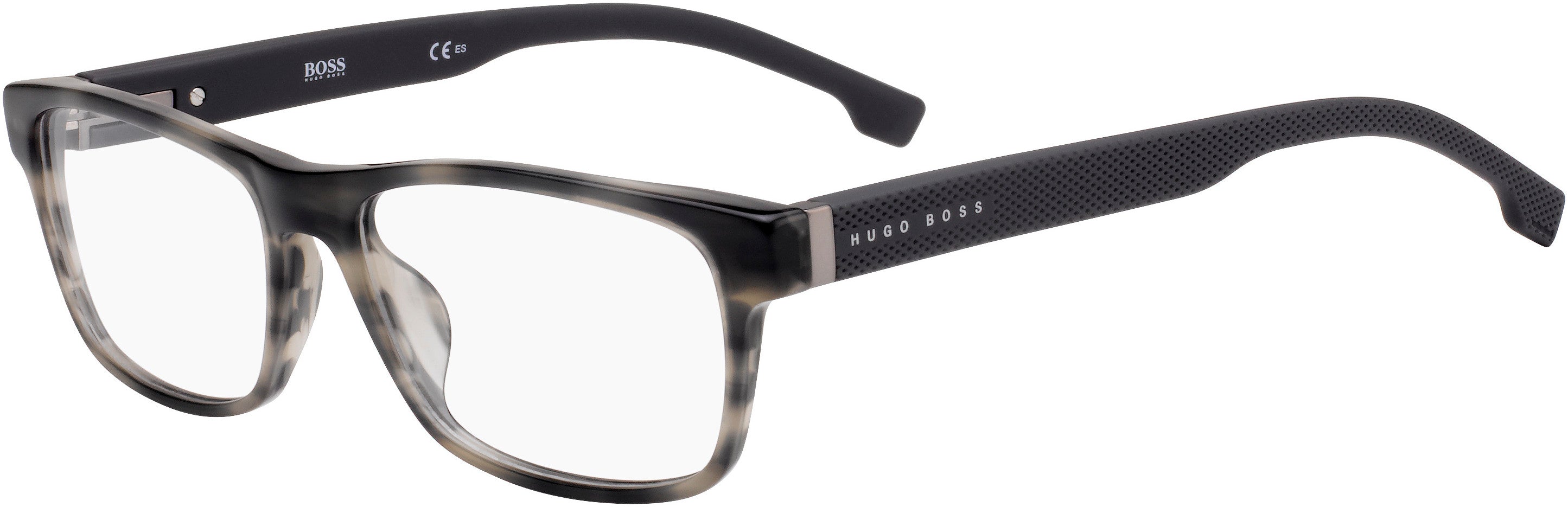 Boss (hub) Boss 1041 Rectangular Eyeglasses 02W8-02W8  Gray Horn (00 Demo Lens)