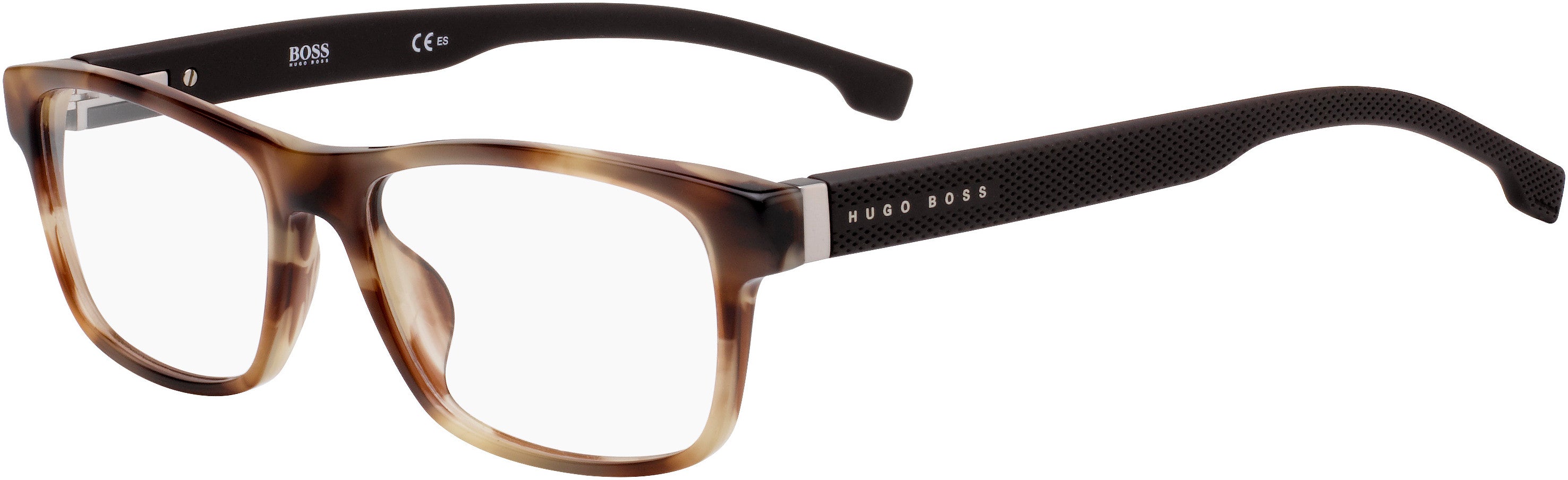 Boss (hub) Boss 1041 Rectangular Eyeglasses 0EX4-0EX4  Brown Horn (00 Demo Lens)