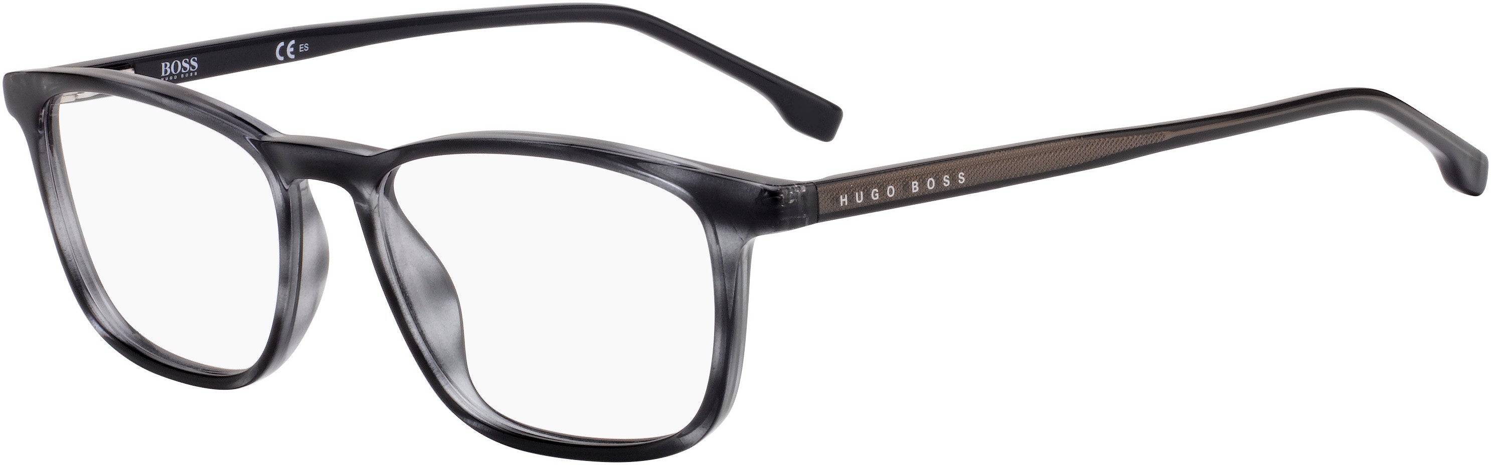 Boss (hub) Boss 1050 Rectangular Eyeglasses 02W8-02W8  Gray Horn (00 Demo Lens)