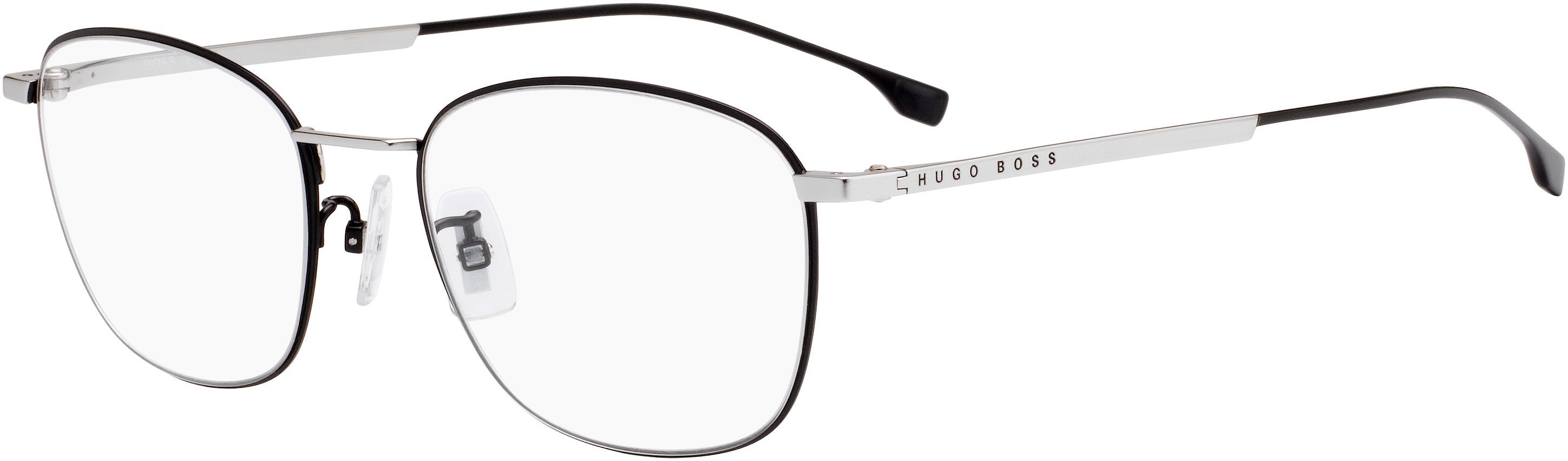 Boss (hub) Boss 1067/F Square Eyeglasses 0124-0124  Matte Black Silver (00 Demo Lens)