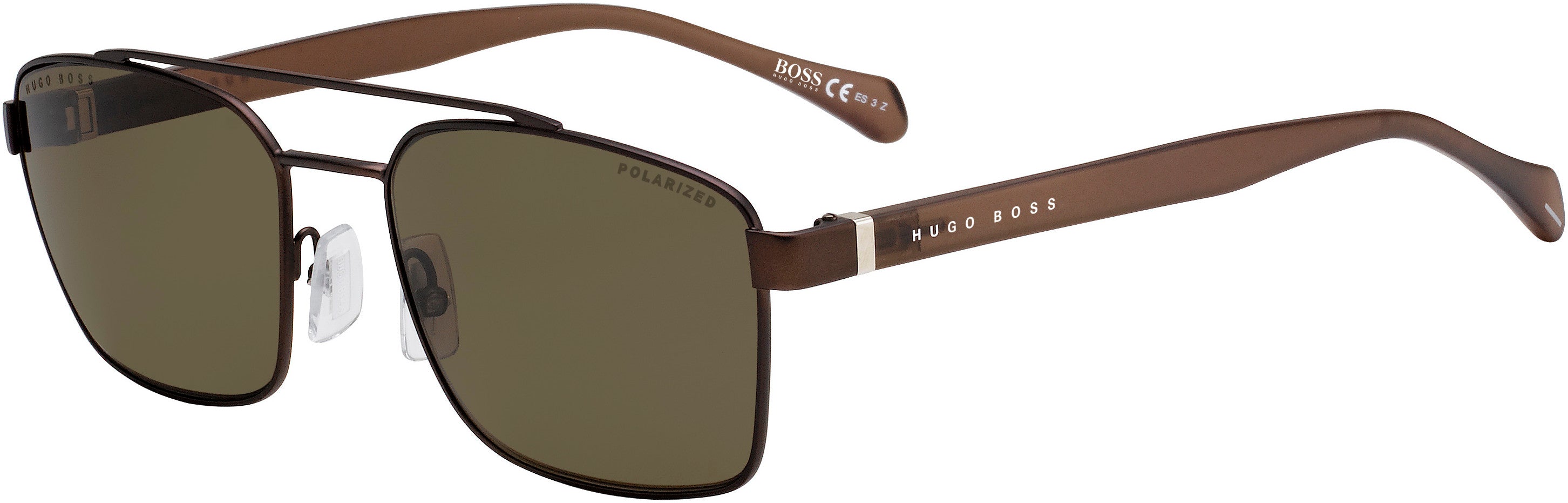 Boss (hub) Boss 1117/S Rectangular Sunglasses 0YZ4-0YZ4  Matte Brown (SP Bronze Pz)