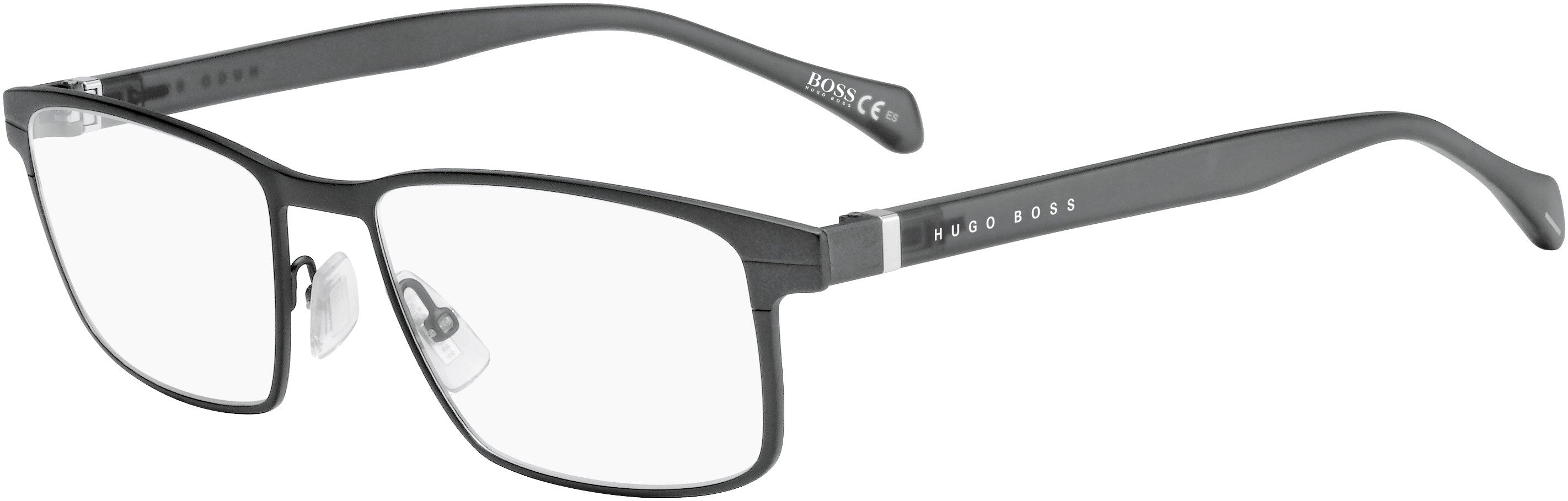 Boss (hub) Boss 1119 Rectangular Eyeglasses 0R80-0R80  Semi Matte Dark Ruthenium (00 Demo Lens)