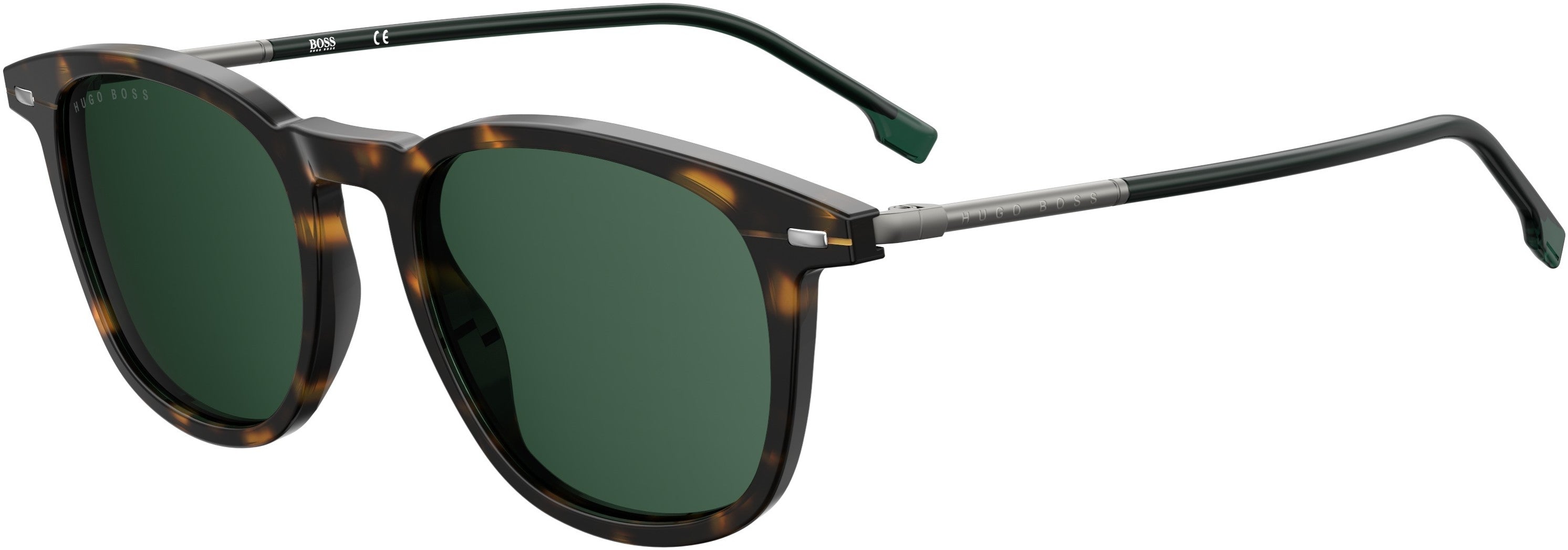 Boss (hub) Boss 1121/U/S Oval Modified Sunglasses 0086-0086  Dark Havana (UC Green Polarized)