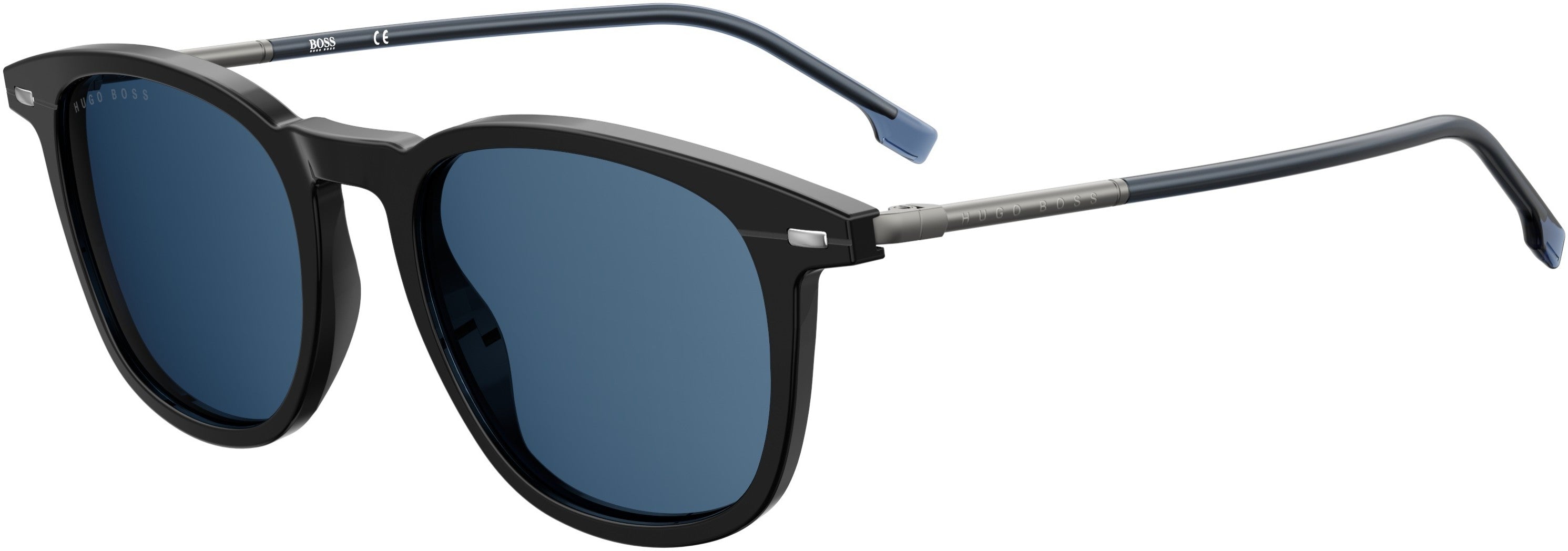 Boss (hub) Boss 1121/U/S Oval Modified Sunglasses 0807-0807  Black (C3 Blue Polarized)