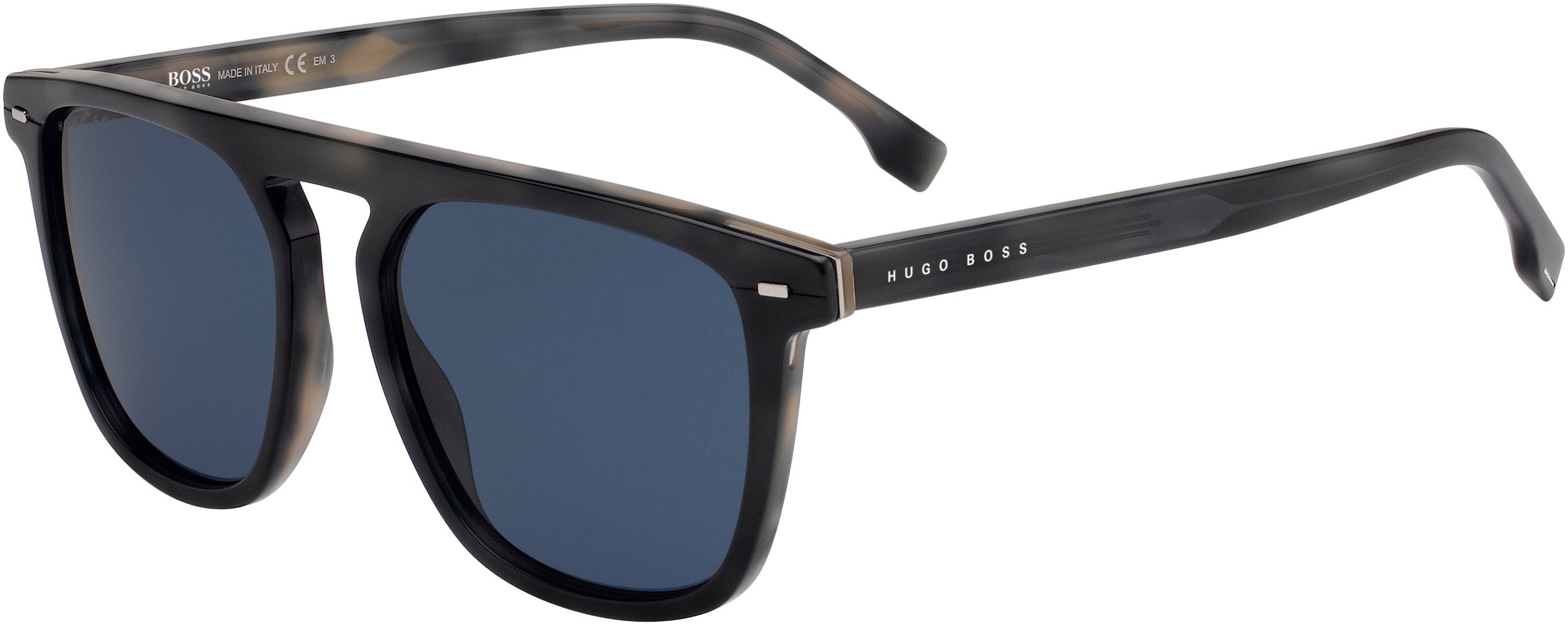 Boss (hub) Boss 1127/S Rectangular Sunglasses 0ACI-0ACI  Dark Gray Black Gray (KU Blue)