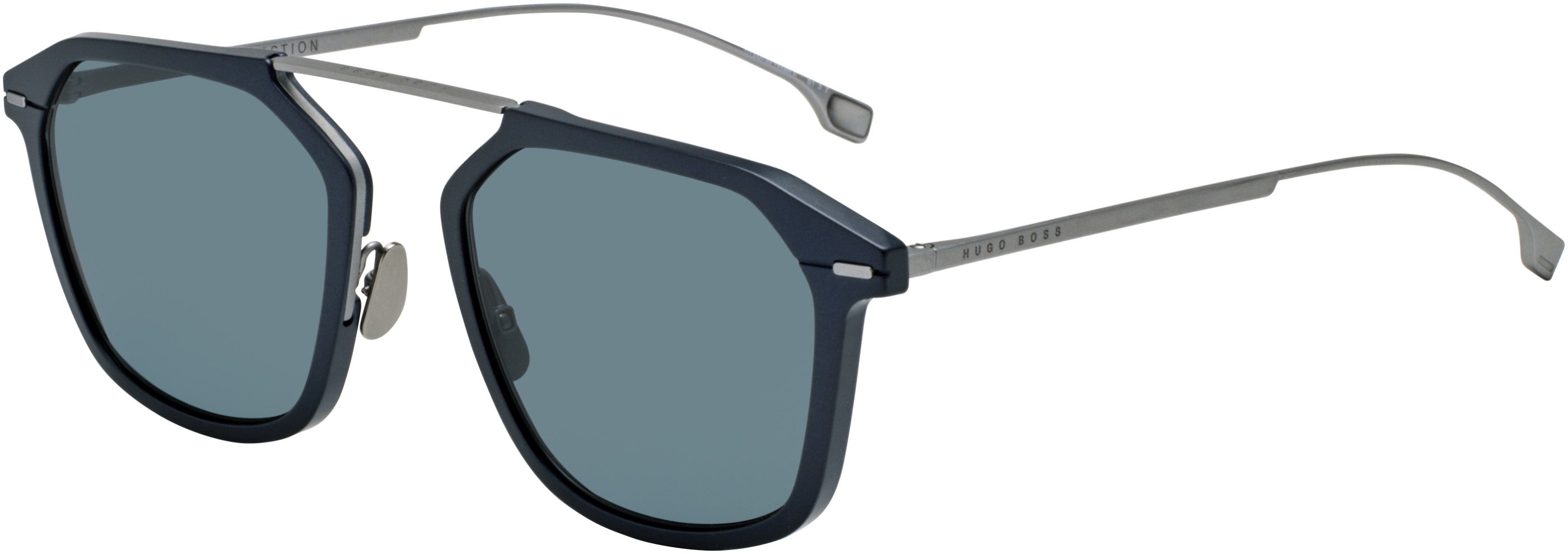 Boss (hub) Boss 1134/S Rectangular Sunglasses 0FLL-0FLL  Matte Blue (C3 Blue Polarized)