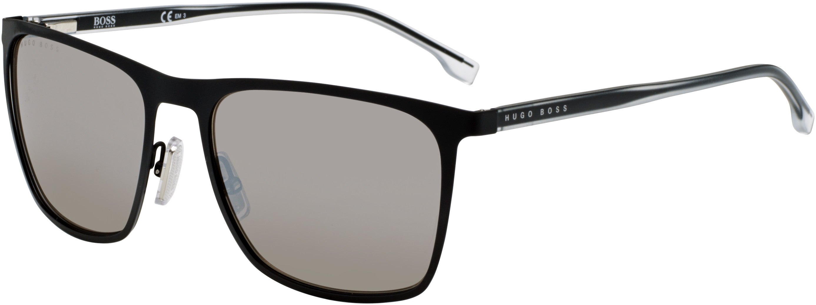 Boss (hub) Boss 1149/S Rectangular Sunglasses 0003-0003  Matte Black (T4 Silver Mirror)