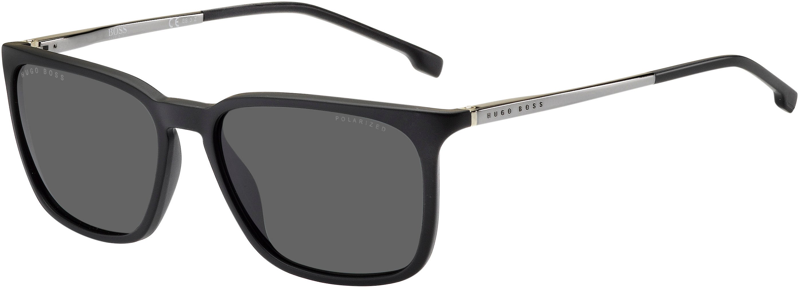 Boss (hub) Boss 1183/S Rectangular Sunglasses 0003-0003  Matte Black (M9 Gray Pz)