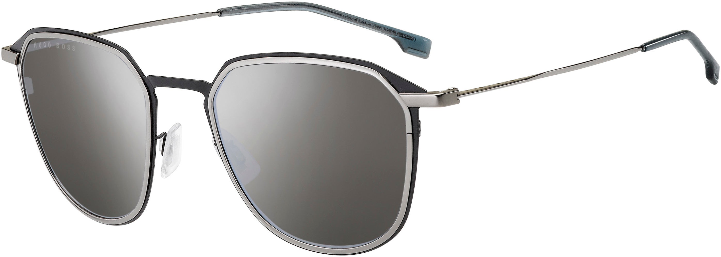 Boss (hub) Boss 1195/S Rectangular Sunglasses 0TI7-0TI7  Ruthenium Matte Black (T4 Silver Mirror)